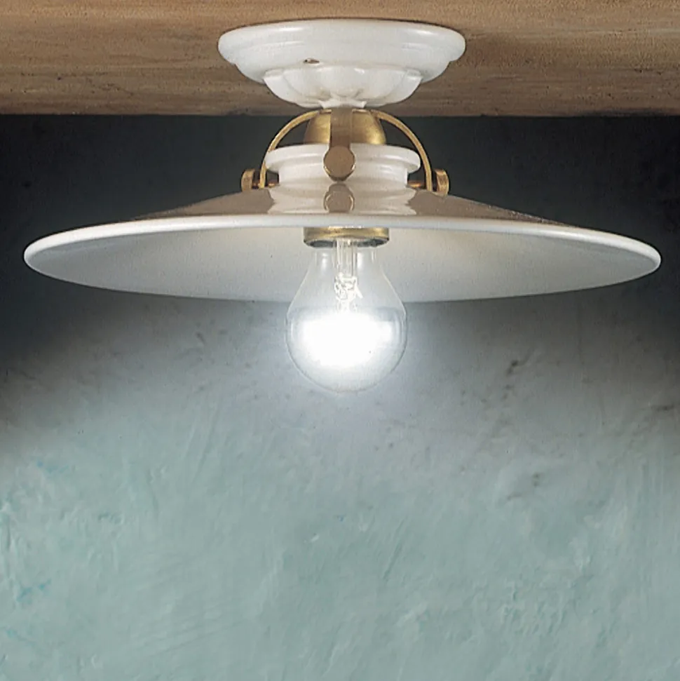Plafoniera da soffitto in ceramica stile rustico Ferroluce