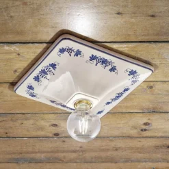 Plafoniera da soffitto in ceramica decorata Ferroluce Trieste