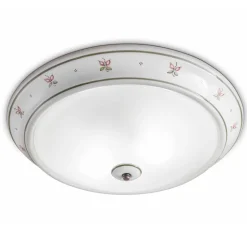 Plafoniera da soffitto tonda in ceramica decorata Ferroluce