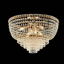 Plafoniera in Ferro Dorato con Strass Made in Italy - Baviera
