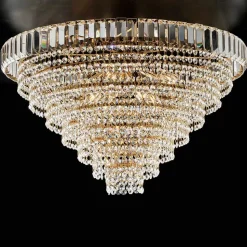 Plafoniera in Ferro Dorato con Strass Made in Italy - Kiev
