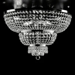 Plafoniera in Ferro Dorato con Strass Made in Italy - Austria