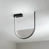 Plafoniera in Metallo Verniciato e Inserto Amovibile in Vetro Granigliato - Catalpa