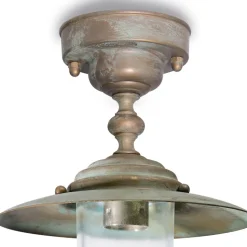 Plafoniera in Ottone Vintage da Esterno, Vetro Trasparente IP44 - Elfico