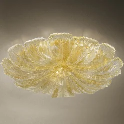Plafoniera in Vetro Veneziano e Metallo Fatta a Mano in Italia - Artemide