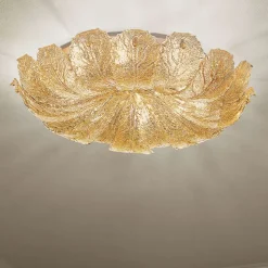 Plafoniera in Vetro Veneziano e Metallo Fatta a Mano in Italia - Artemide