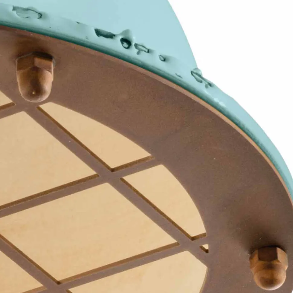 Plafoniera stile nautico in ceramica con griglia Mary Ferroluce