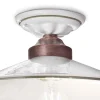 Plafoniera Vintage in Ceramica e Ferro Fatta a Mano in 3 Misure - Asti