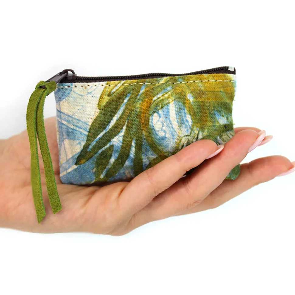 Pochette Artistica Stampata a Mano Pezzo Unico in Cotone, 2 Pezzi