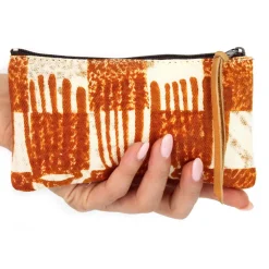 Pochette Artistica Stampata a Mano Pezzo Unico in Cotone, 2 Pezzi