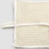 Pochette in Cotone Nido d'Ape Bianco Naturale con Bottone Madreperla - Anteha