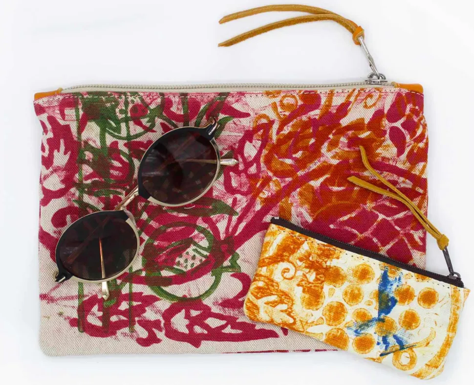 3 Pochettes d'Alto Artigianato in Cotone Stampato a Mano - Viadurini by Marchi