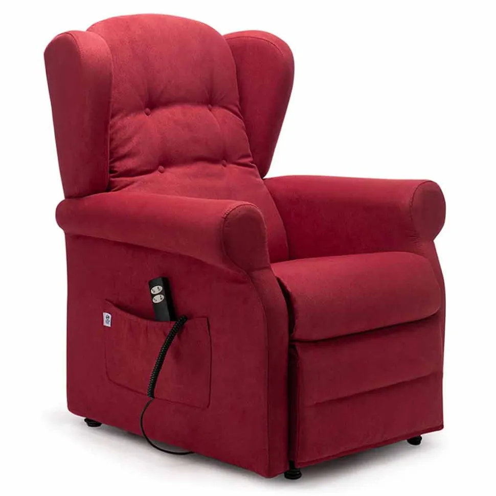 Poltrona Alzapersona con Ruote a 2 Motori Lift Relax, Made in Italy - Marlene