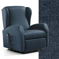 Poltrona Alzapersona con Seduta Extralarge in Tessuto Made in Italy - Margaret