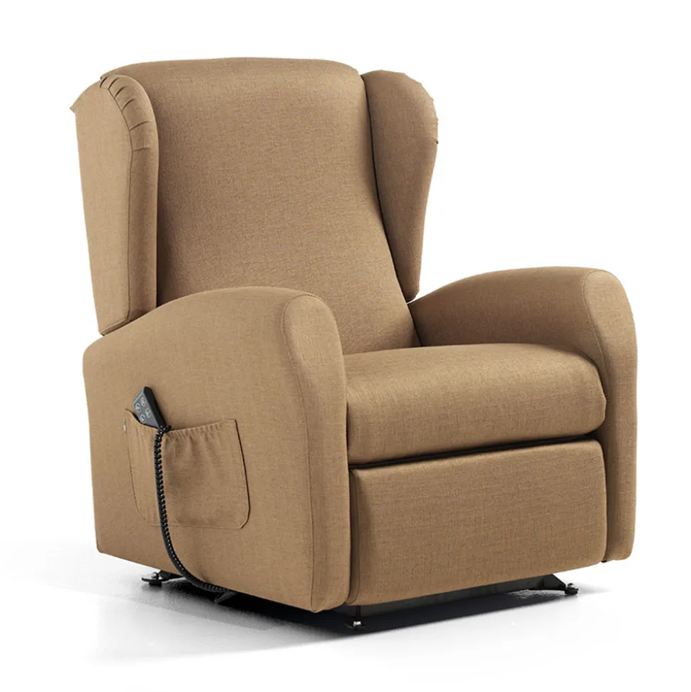 Poltrona Alzapersona con Seduta Extralarge in Tessuto Made in Italy - Margaret
