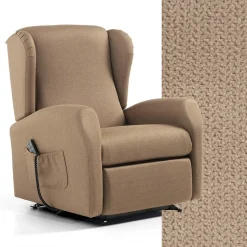 Poltrona Alzapersona con Seduta Extralarge in Tessuto Made in Italy - Margaret