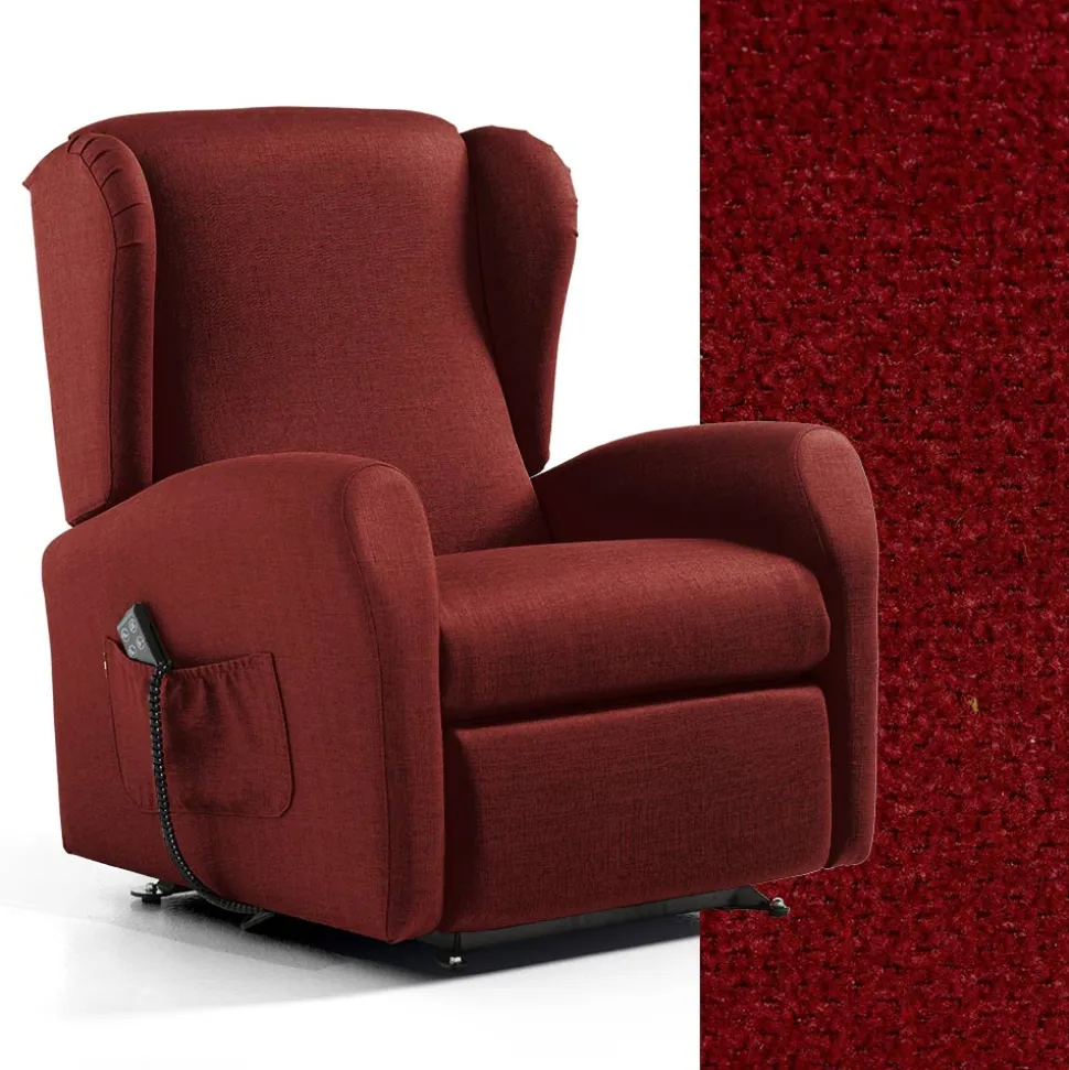 Poltrona Alzapersona con Seduta Extralarge in Tessuto Made in Italy - Margaret