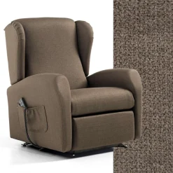 Poltrona Alzapersona con Seduta Extralarge in Tessuto Made in Italy - Margaret