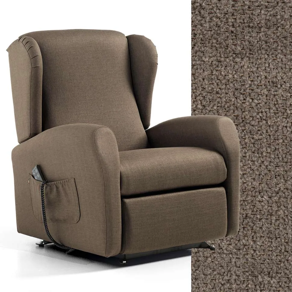 Poltrona Alzapersona con Seduta Extralarge in Tessuto Made in Italy - Margaret