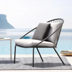 Poltrona Bassa da Giardino Impilabile in Acciaio Made in Italy – Sansa