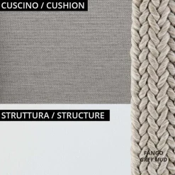 Poltrona Bassa per il Giardino con Cuscino Incluso Made in Italy - Prato