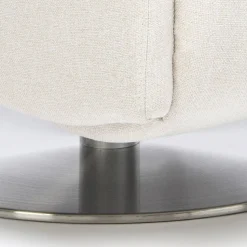 Poltrona con Base Girevole in Acciaio e Poggiapiedi Made in Italy - Valentina