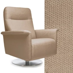 Poltrona con Base Girevole in Acciaio e Poggiapiedi Made in Italy - Valentina