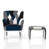 Poltrona con Pouf in Tessuto Patchwork - Bromo