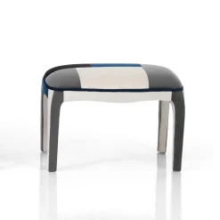 Poltrona con Pouf in Tessuto Patchwork - Bromo