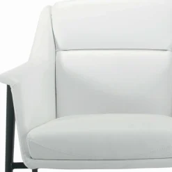 Poltrona con Struttura in Acciaio Nero e Seduta in Ecopelle Made in Italy - Modena