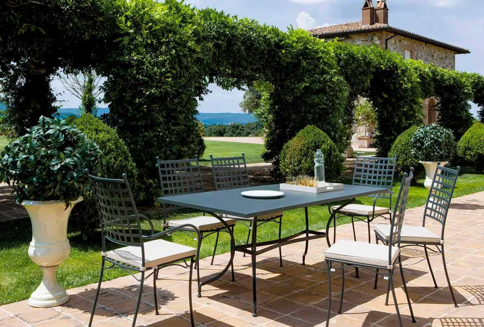 Poltrona da Esterno Impilabile in Metallo Made in Italy, 4 Pezzi - Pira
