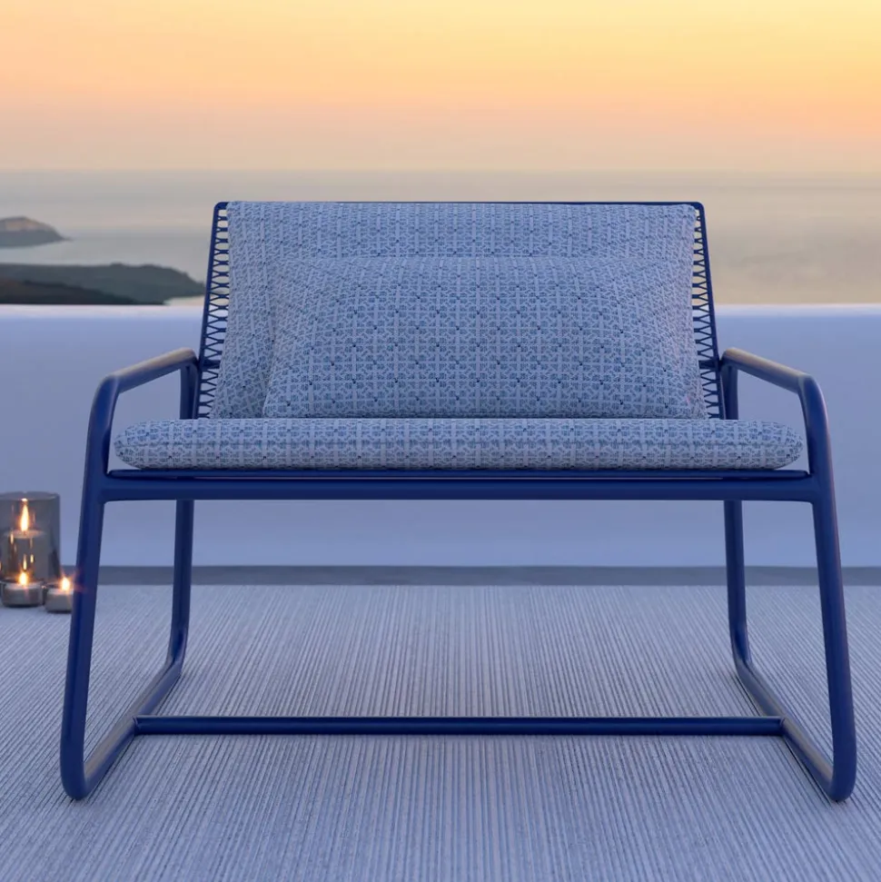 Poltrona da Esterno in Metallo con Cuscino di Lusso Made in Italy - Karol