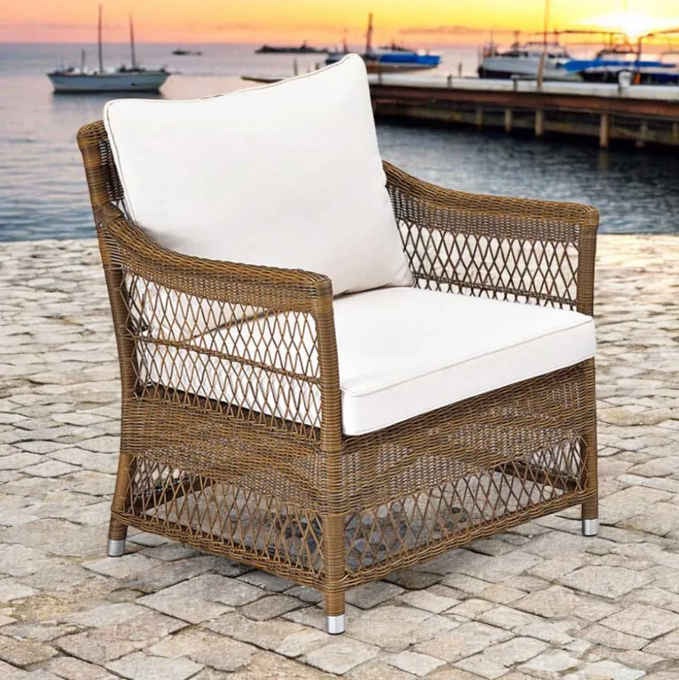 Poltrona da Esterno in Polyrattan Intrecciato a Mano - Gigi
