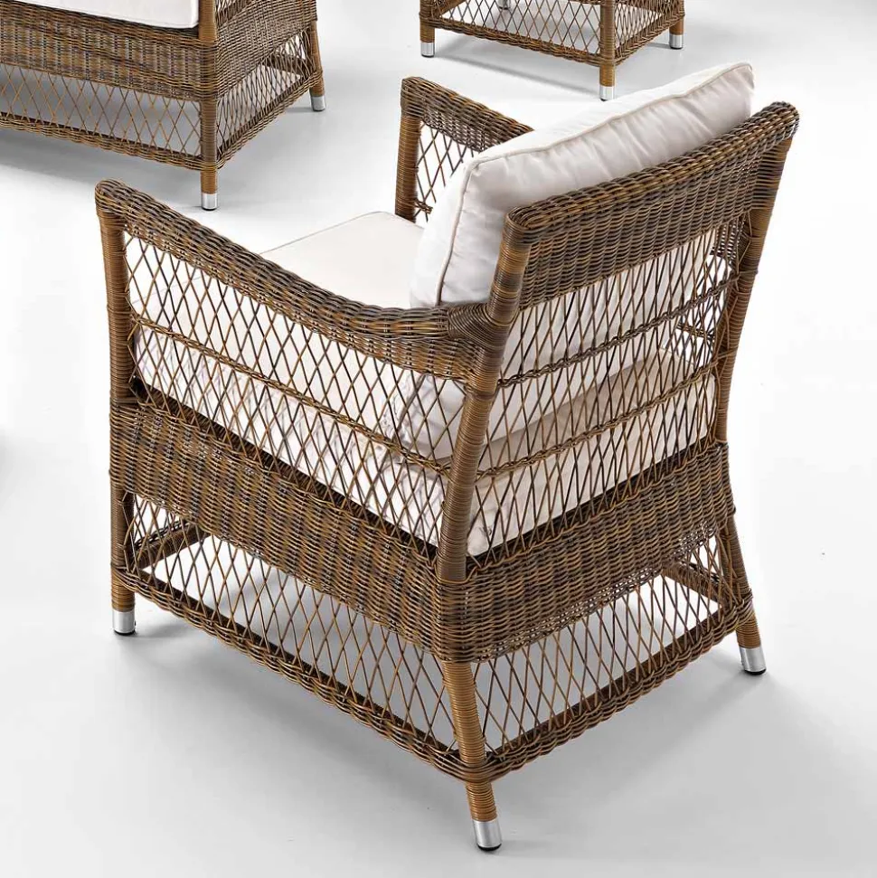 Poltrona da Esterno in Polyrattan Intrecciato a Mano - Gigi