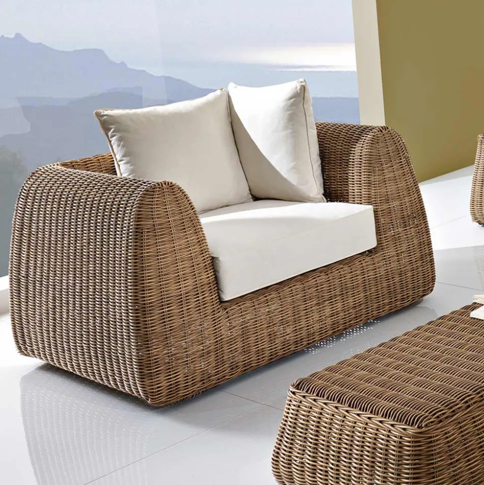 Poltrona da Esterno in Polyrattan Intrecciato - Charlie