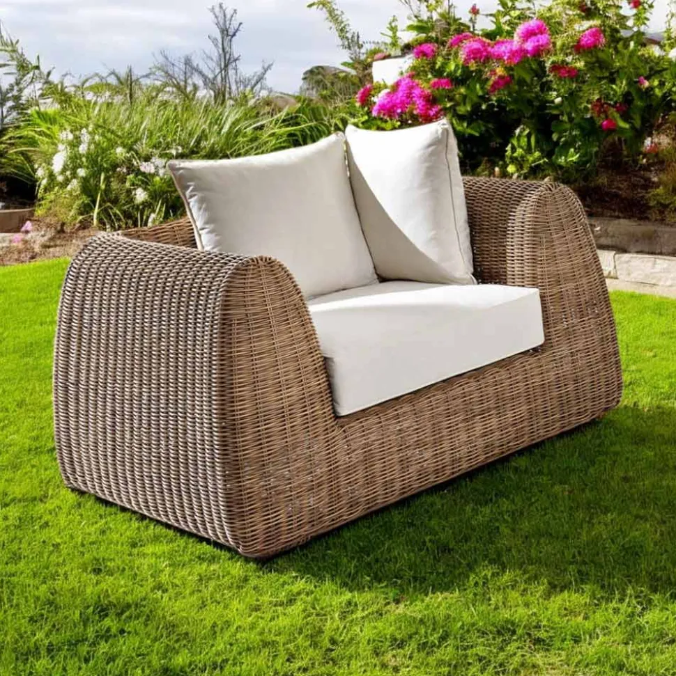 Poltrona da Esterno in Polyrattan Intrecciato - Charlie