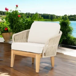 Poltrona da Esterno in Teak ed Intreccio in Polietilene - Jhon