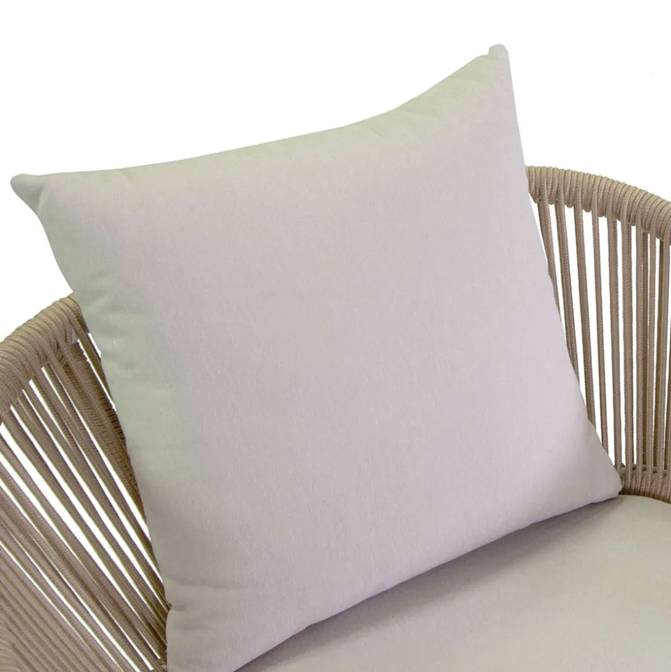 Poltrona da Giardino con Struttura in Alluminio e Corde con Cuscini - Tenda