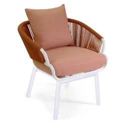 Poltrona da Giardino con Struttura in Alluminio e Corde con Cuscini - Tenda