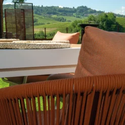 Poltrona da Giardino con Struttura in Alluminio e Corde con Cuscini - Tenda