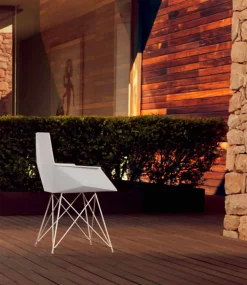 Poltrona da giardino di design Faz Vondom,polipropilene e acciaio inox, 4 pezzi