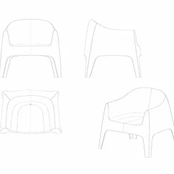 Poltrona da giardino impilabile Solid by Vondom, in polipropilene, 4 pezzi