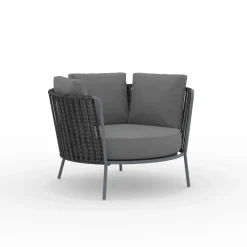 Poltrona da Giardino in Acciaio Inox e Schienale in Corda - Luxura