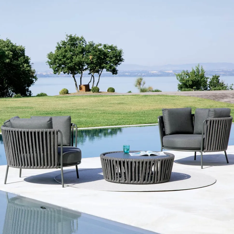 Poltrona da Giardino in Acciaio Inox e Schienale in Corda - Luxura