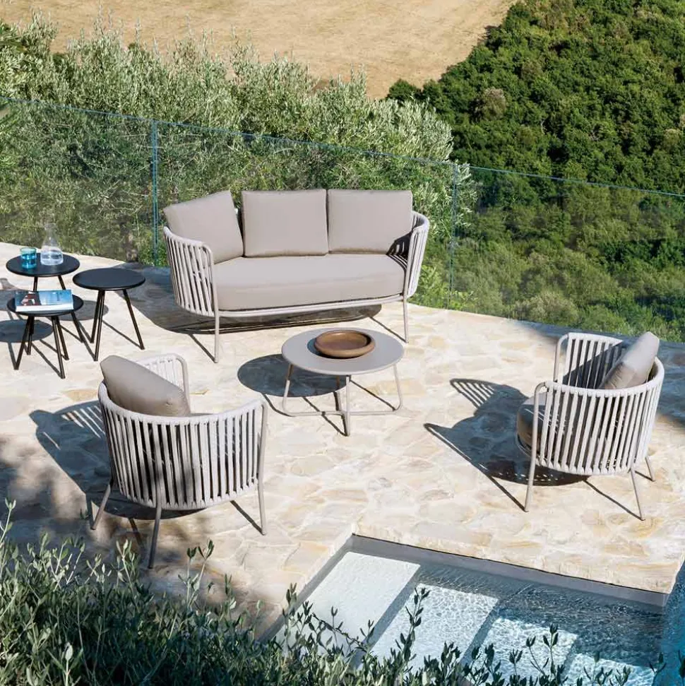Poltrona da Giardino in Acciaio Inox e Schienale in Corda - Luxura