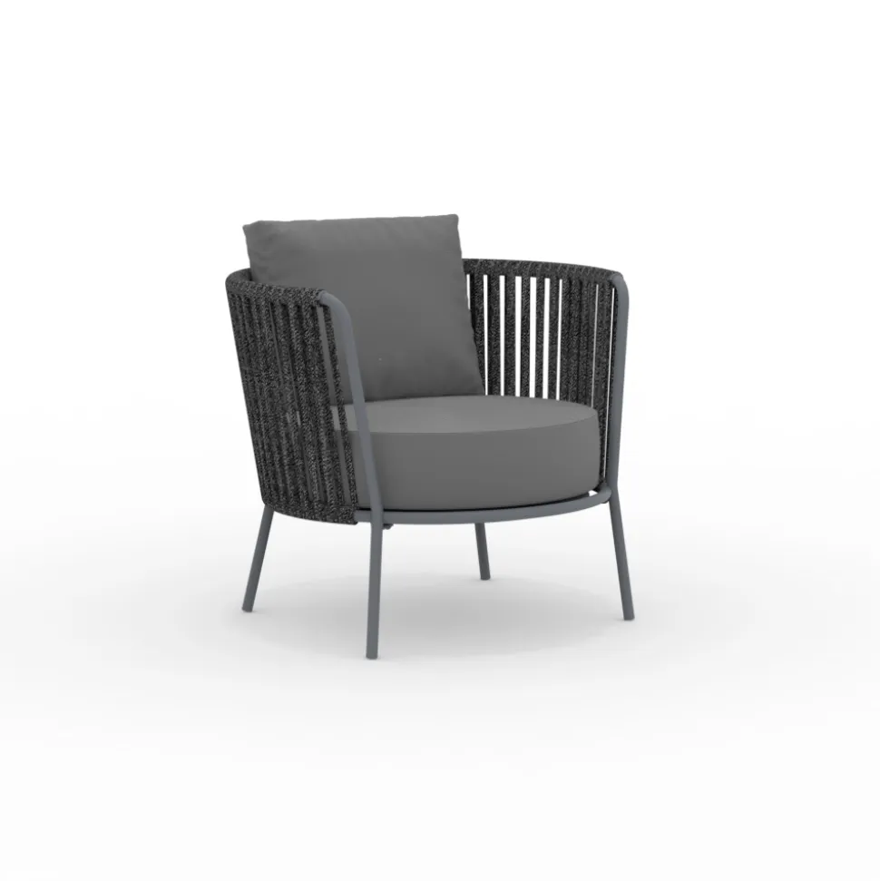 Poltrona da Giardino in Acciaio Inox e Schienale in Corda - Luxura