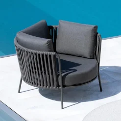 Poltrona da Giardino in Acciaio Inox e Schienale in Corda - Luxura