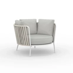 Poltrona da Giardino in Acciaio Inox e Schienale in Corda - Luxura