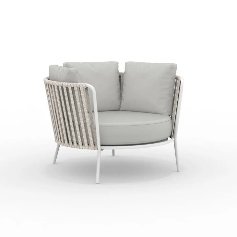 Poltrona da Giardino in Acciaio Inox e Schienale in Corda - Luxura