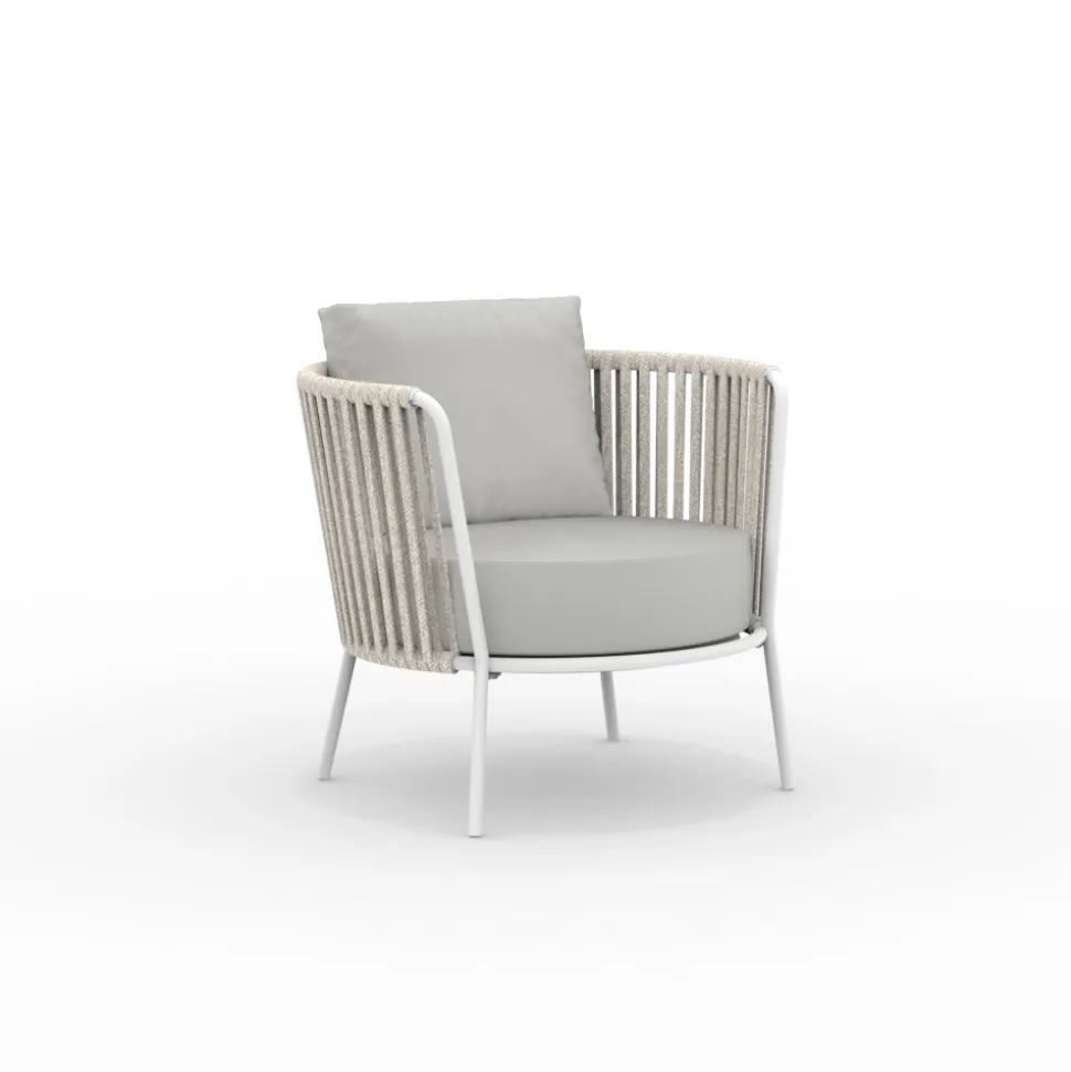 Poltrona da Giardino in Acciaio Inox e Schienale in Corda - Luxura